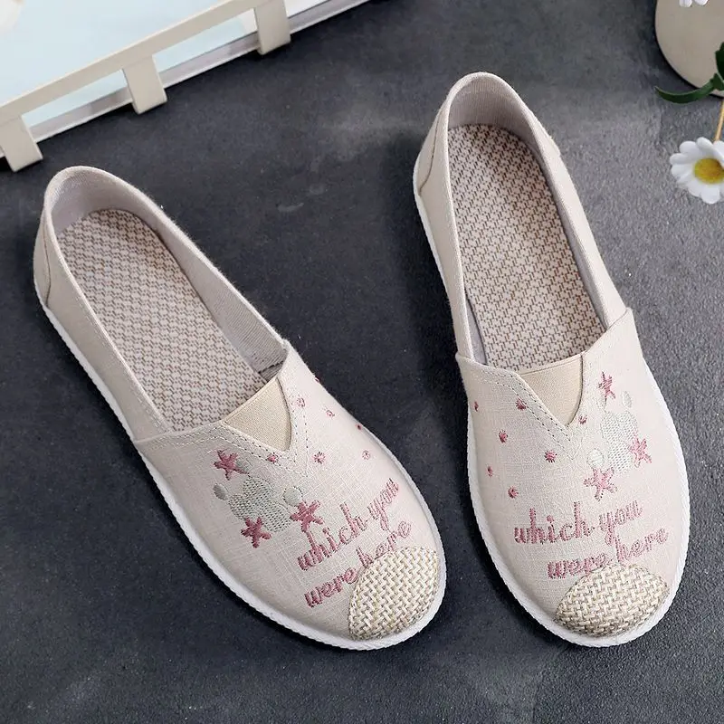 Espadrille Slip On - Urocze wsuwane buty damskie z okrągłym