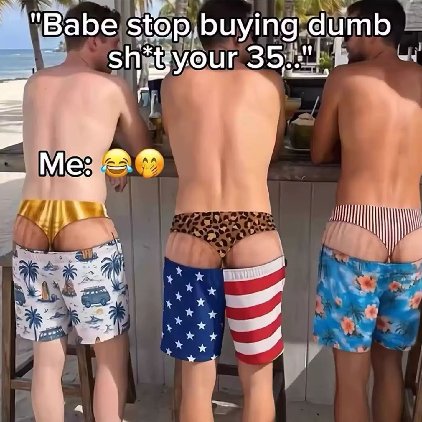 Swim Trunk Quick Dry - Zabawne męskie kąpielówki z nadrukiem włochatych