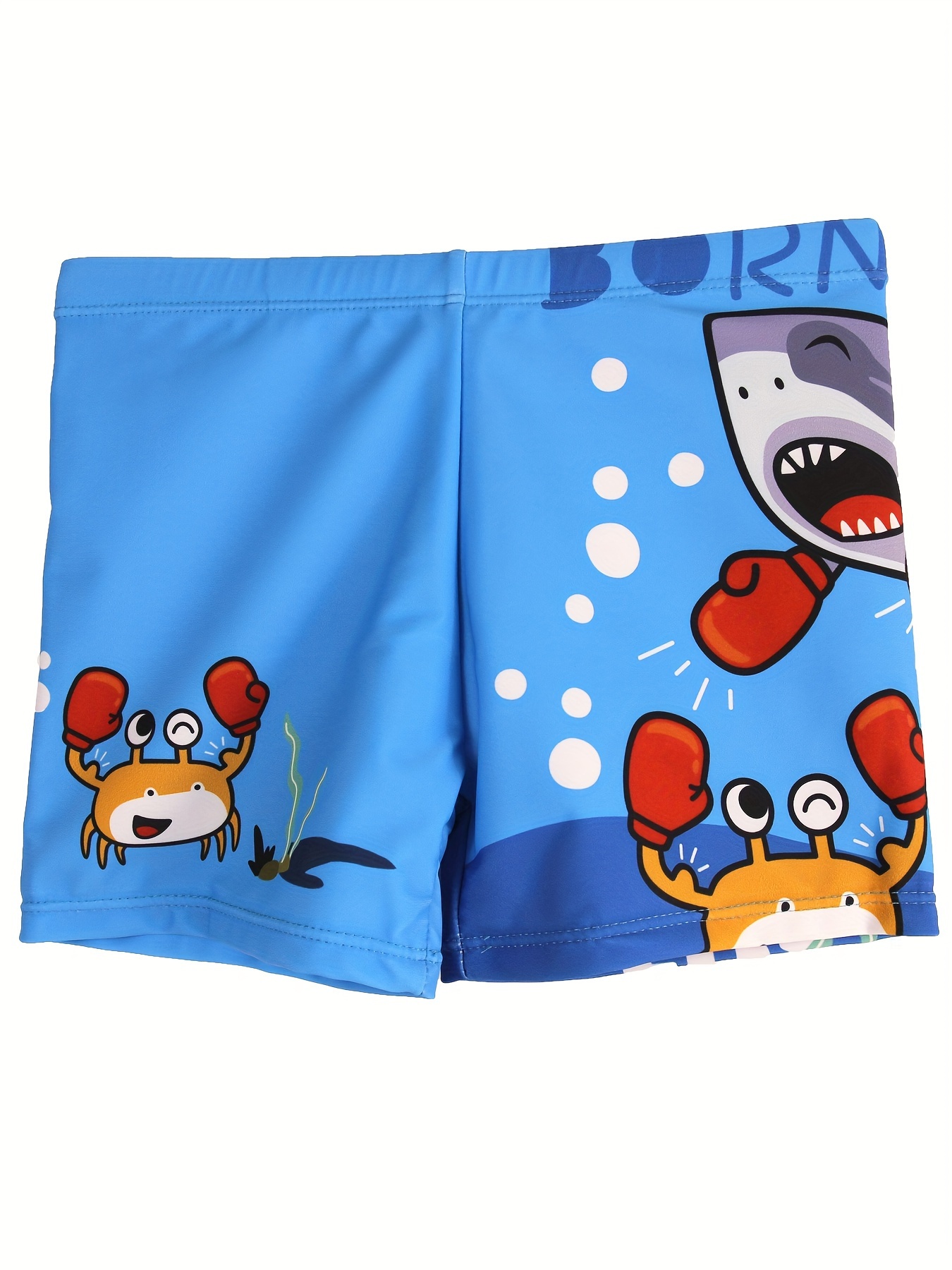 Swim Trunk Quick Dry - Kreskówkowy krab bokserski i wzór rekin