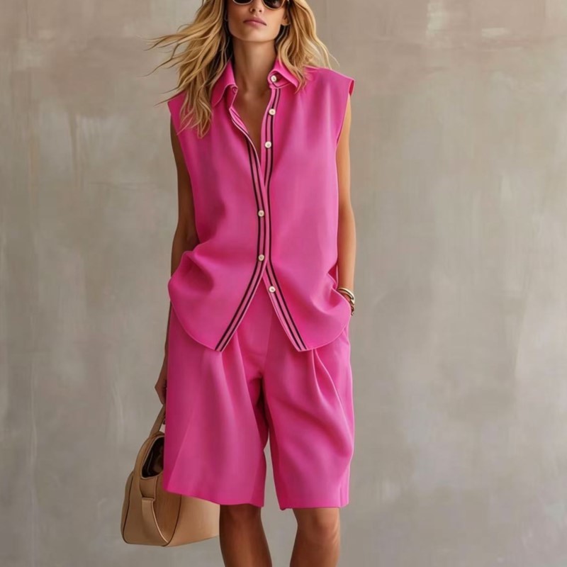 Letnie komplety damskie z mies – Shirt Camp Collar recenzja i cena