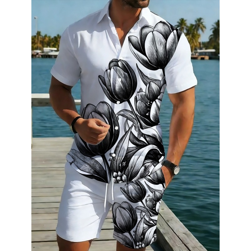 Męski zestaw koszuli i szortów – Resort Shirt Floral recenzja i cena