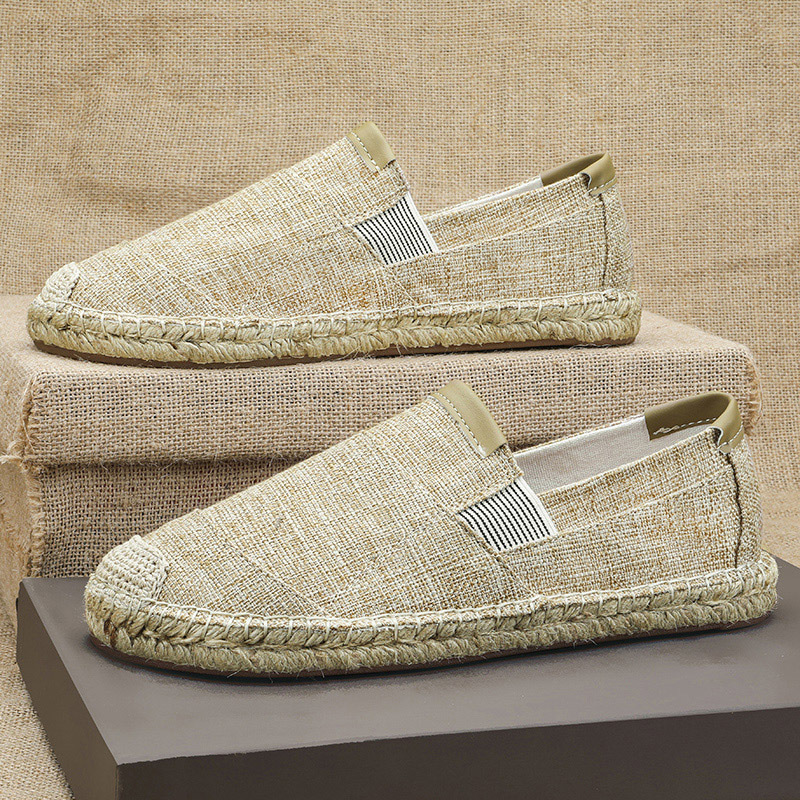 Nowe męskie lniane buty codzie – Espadrille Slip On recenzja i cena